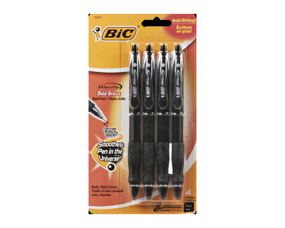 Bic Velocity Rt Bold Ballpoint Pen Black 4 Pk - 18487