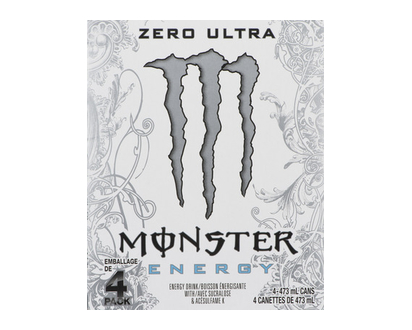Monster Ultra Zero 473Ml 4 Pk - 01882