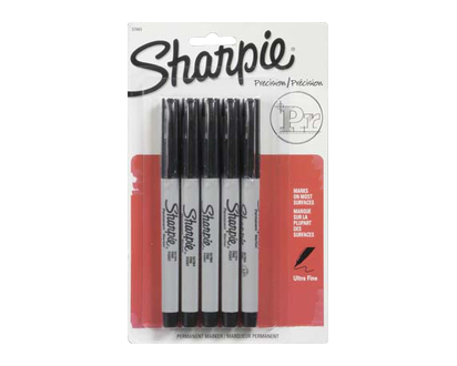Sharpie Ultra Fine Card Black 5 Pk - 37665