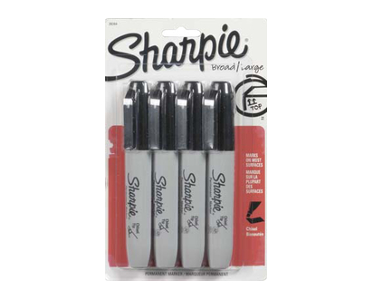 Sharpie Black Chisel Tip Permanent Markers 4 Pk - 38264