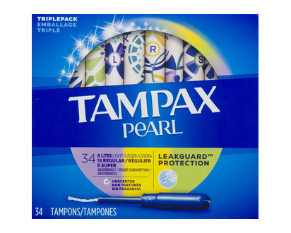 Tampax Pearl Multipk Lt Reg Sup Unscentd 34 Pk - 71133