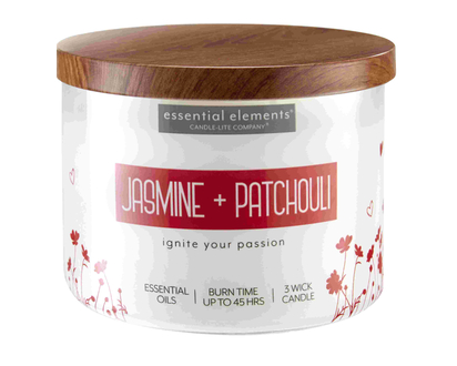 Ess Elmts 3 Wick Jar Jasmin & Pat 14.75 Oz - 39036