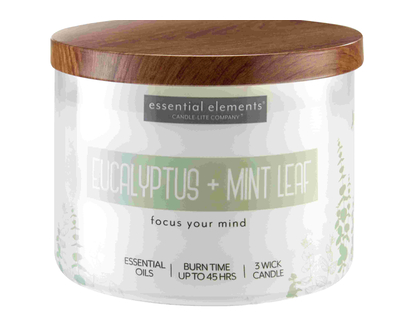 Ess Elmts 3 Wick Jar Eucal & Mint 14.75 Oz - 39039