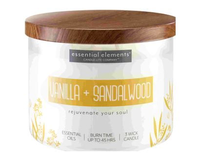 Ess Elmts 3 Wick Jar Van & Sandwd 14.75 Oz - 39044