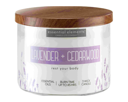 Ess Elmts 3 Wick Jar Lav & Cedar 14.75 Oz - 39046