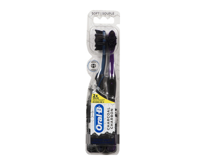 Oral B Whitening Toothbrush Charcoal Soft 2 Pk - 10633