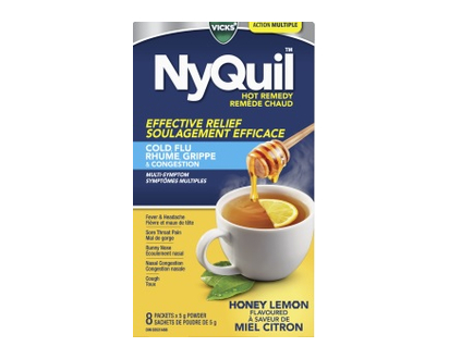 Vicks Nyquil Cold & Flu Hot Remedy Powder 8 Pk - 03105
