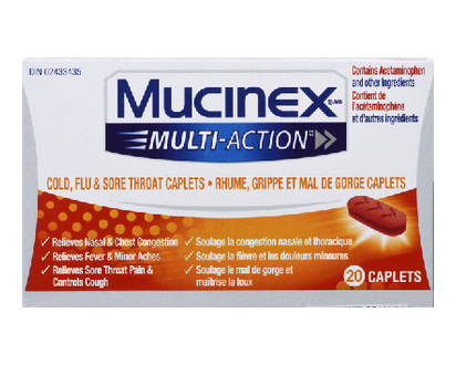 Mucinex Multi Action Cold Flu & Sore Tht 20 Pk - 95486
