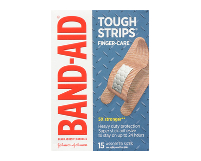 J&J Band Aid Finger Care Tough Strips 15 Pk - 04421