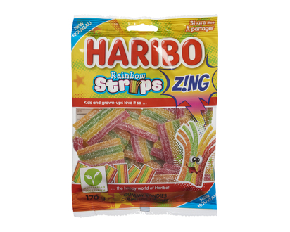 Haribo Rainbow Strips Zing 170 Gr - 25025