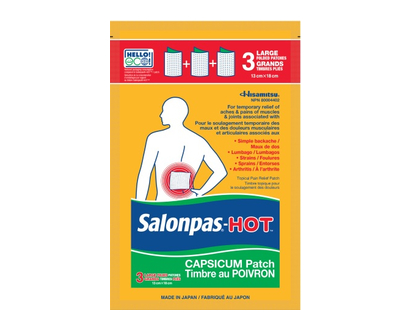 Salonpas Hot Capsicum Patch Lrg 3 Pk - 00460