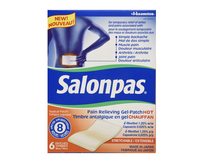 Salonpas Pain Relieving Gel Patch Hot 6 Pk - 28181