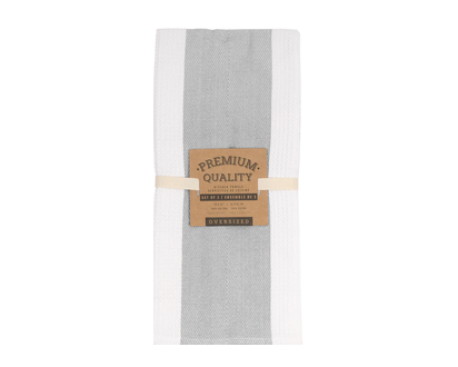 Harman Prm Qlt Bold Stripe Tea Towels Grey 1 Un - 39758
