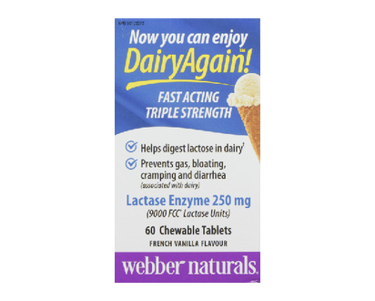 Webber Lactase Enzyme Caplets 60 Pk - 03696