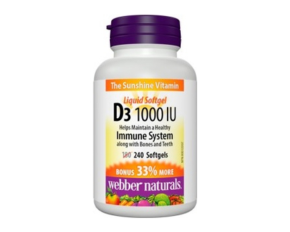 Webber Vit D3 1000Iu Bonus Softgels 240 Pk - 03817