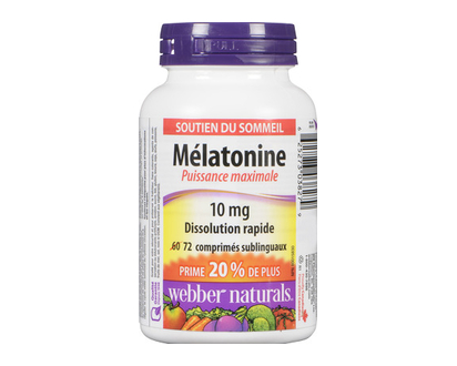 Webber Melatonin Mx Strng 10Mg Bonus 60+ 72 Pk - 03827