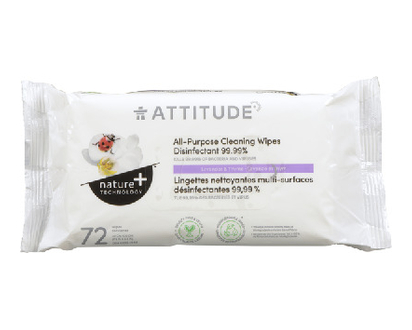 Attitude All Purpose Cln&Dsnfct Wipes Lav 72 Pk - 17910