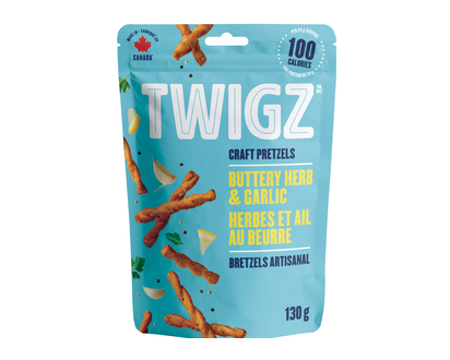 Twigz Pretzels Buttery Herb & Garlic 130 Gr - 21334