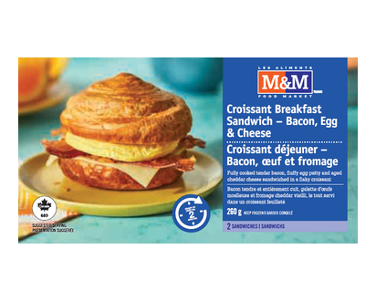 M&M Croissant Brkfst Sdwch Bacon&Egg&Chse 260 Gr - 02174