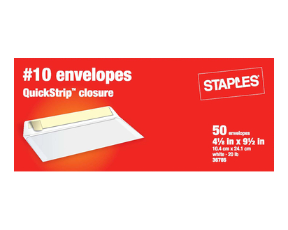Staples #10 Qs Envelope 50 Pk - 03825