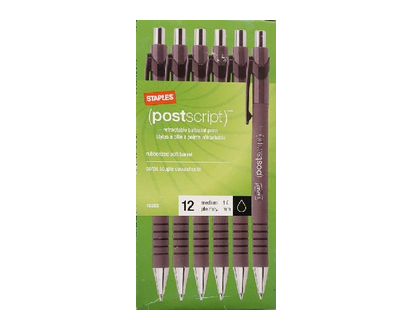 Staples Postscript Rt 1Mm Blk 12 Pk - 11797