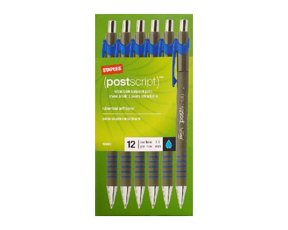 Staples Postscript Rt 1Mm Blue 12 Pk - 11798