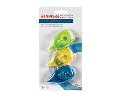 Staples Mini Correct Tape 3 Pk - 28797