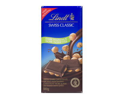 Lindt Swiss Classic Bar Hazelnut Dark 100 Gr - 01122