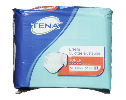 Tena Briefs Super Meduim 14 Pk - 56600