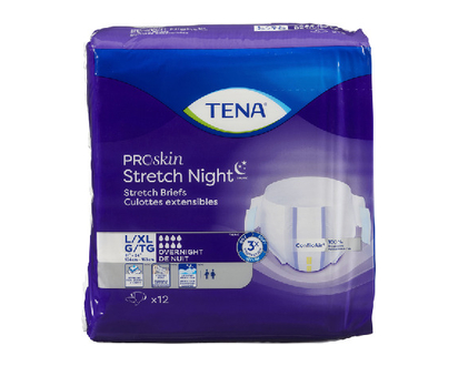Tena Proskin Briefs Night Stretch Lrg Xl 12 Pk - 67916