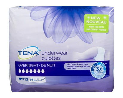 Tena Overnight Underwear Medium 12 Pk - 72212