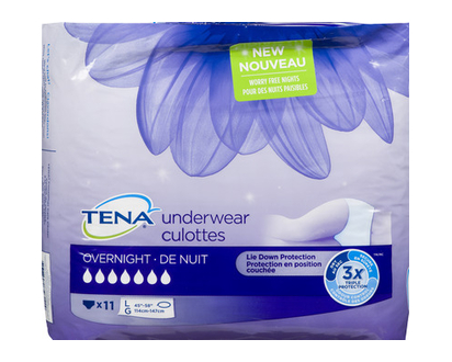 Tena Overnight Underwear Large 11 Pk - 72311