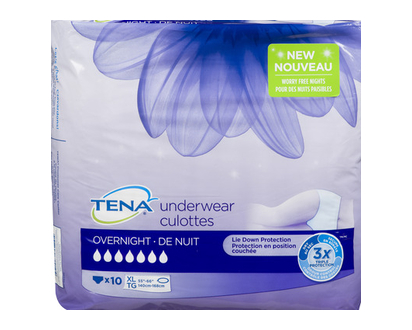Tena Overnight Underwear Xl 10 Pk - 72410