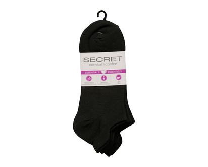 Secret No Show W Tab Black 6 Pk - 02848