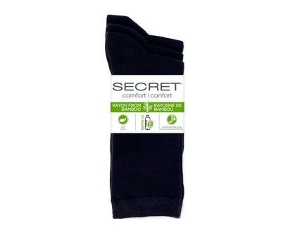 Secret Comf La Flat Fash Crew Black 3 Pk - 16353