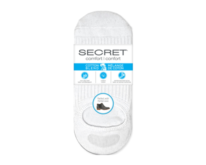 Secret No Show Socks White 3 Pr - 18164