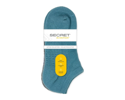 Secret Ladies Half Cush Sport No Show Teal 3 Pk - 18393