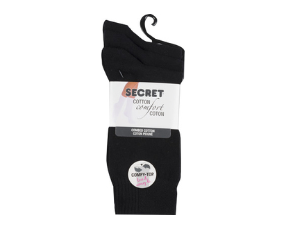 Secret Wmn 6965A Cotton Crew Blk 3 Pk - 81520