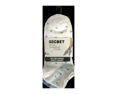 Secret Wmn 6966A Fashion Low Cut Ast 3 3 Pk - 81525
