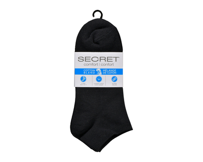 Secret Wmn 6964A Cotton Low Cut Blk 3 Pk - 82100