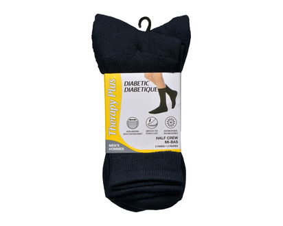 Therapy+ Diabetic Men Casual Crew Navy 2 Pk - 85970