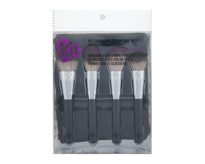 Kit 4Pc Mini Face Brush Set W Pouch 1 Un - 60810