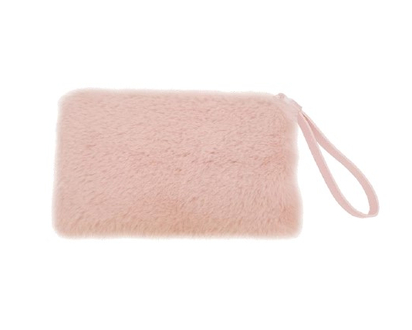 Kit Blush Faux Fur Zip Pouch 1 Un - 61038