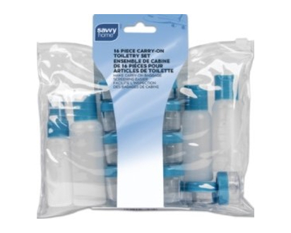 Savvy Home Toiletry Travel Set 16 Pk - 90073