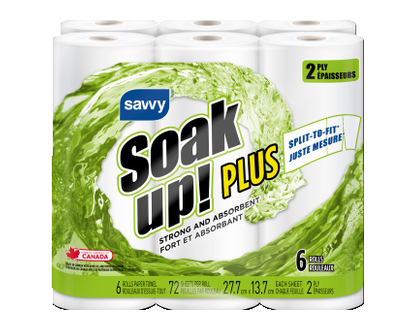 Savvy Home Soak Ultra Ppr Twl 72Sht 6 Pk - 90110