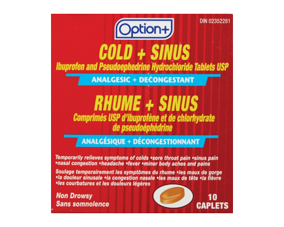 Option+ Cold & Sinus Cplt 10 Pk - 01496