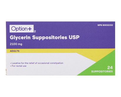 Option+ Supp Glcerin 24 Pk - 01884