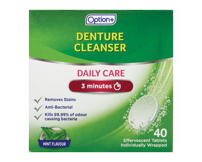 Option+ Denture Cleaner Daily Care 40 Pk - 02804