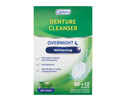 Option+ Denture Cleaner Night Whitening 108 Pk - 02807