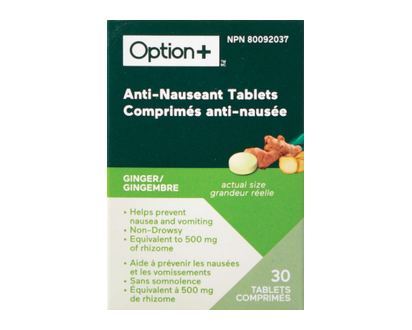 Option+ Anti Nausea Ginger Tb 20Mg 30 Pk - 02954